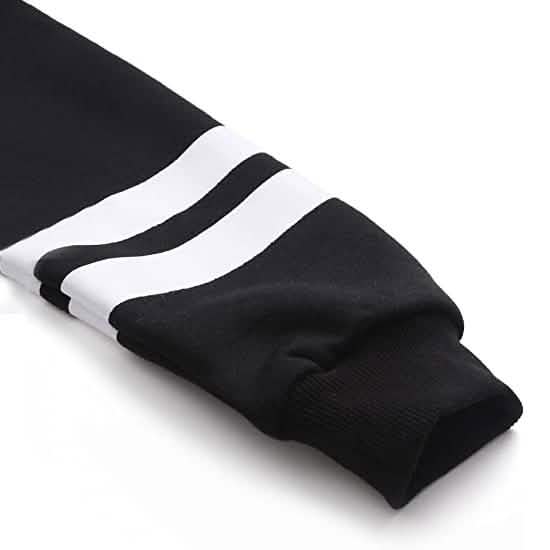 Women's Pullover Fleece Drop Shoulder Striped Hoodie