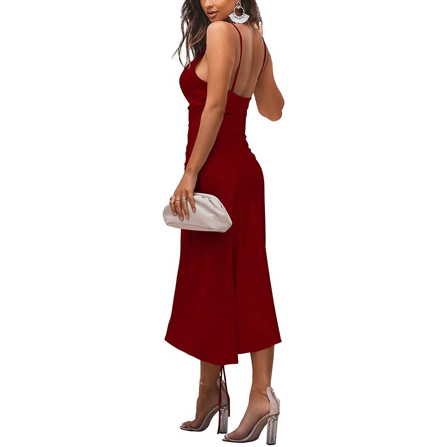 Women's Satin Spaghetti Strap Dress