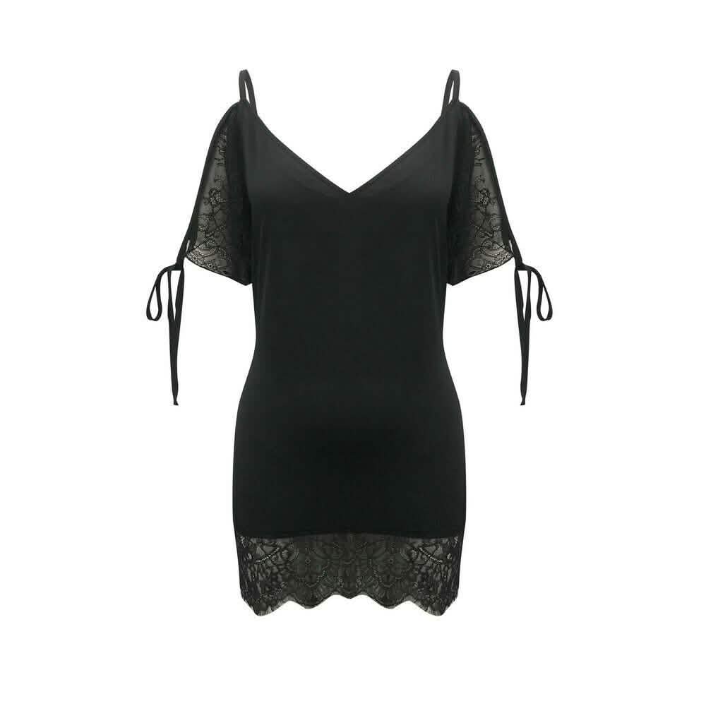 Women's Sexy Lace Satin Mini Dress
