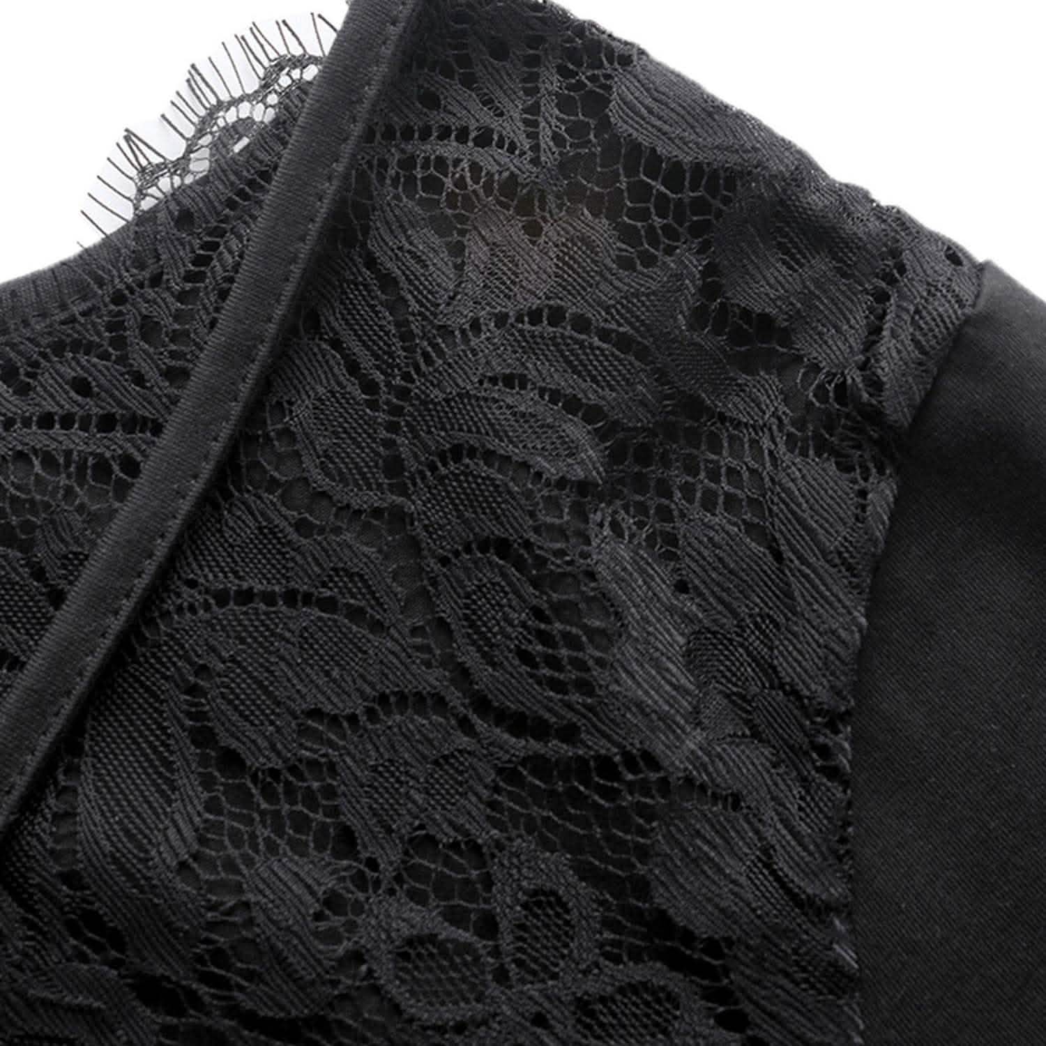Women's Short Sleeve Back Lace Top Blouse