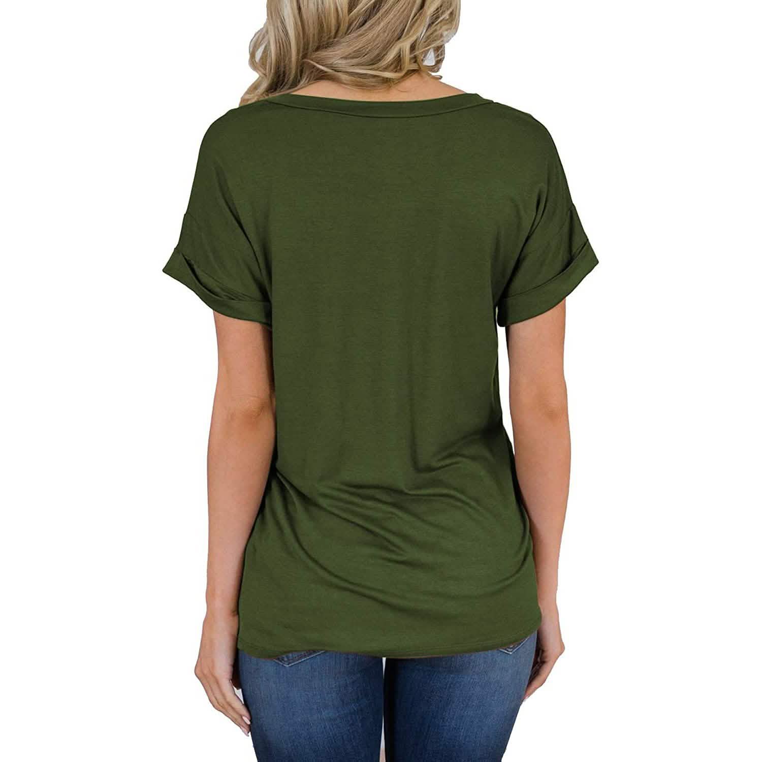 Women's Short Sleeve Shirts Summer Loose Casual T-Shirt Tops
