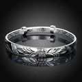 Women's Silver Plated Floral Ingrain Design Bangle