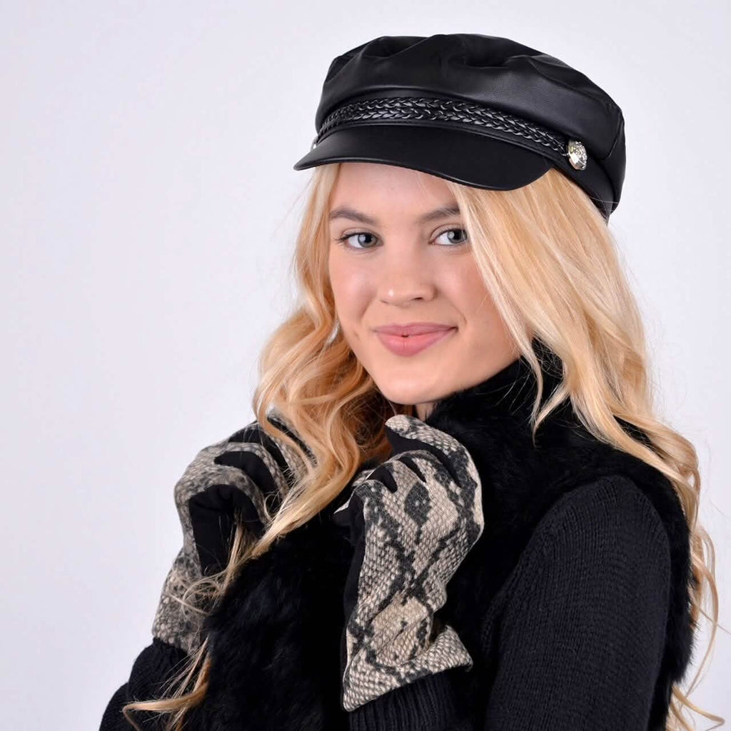 Women's Snakeskin Print Winter Touch Screen Gloves