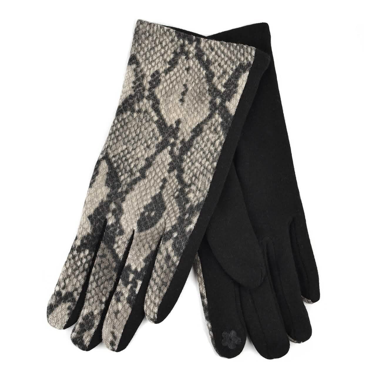 Women's Snakeskin Print Winter Touch Screen Gloves