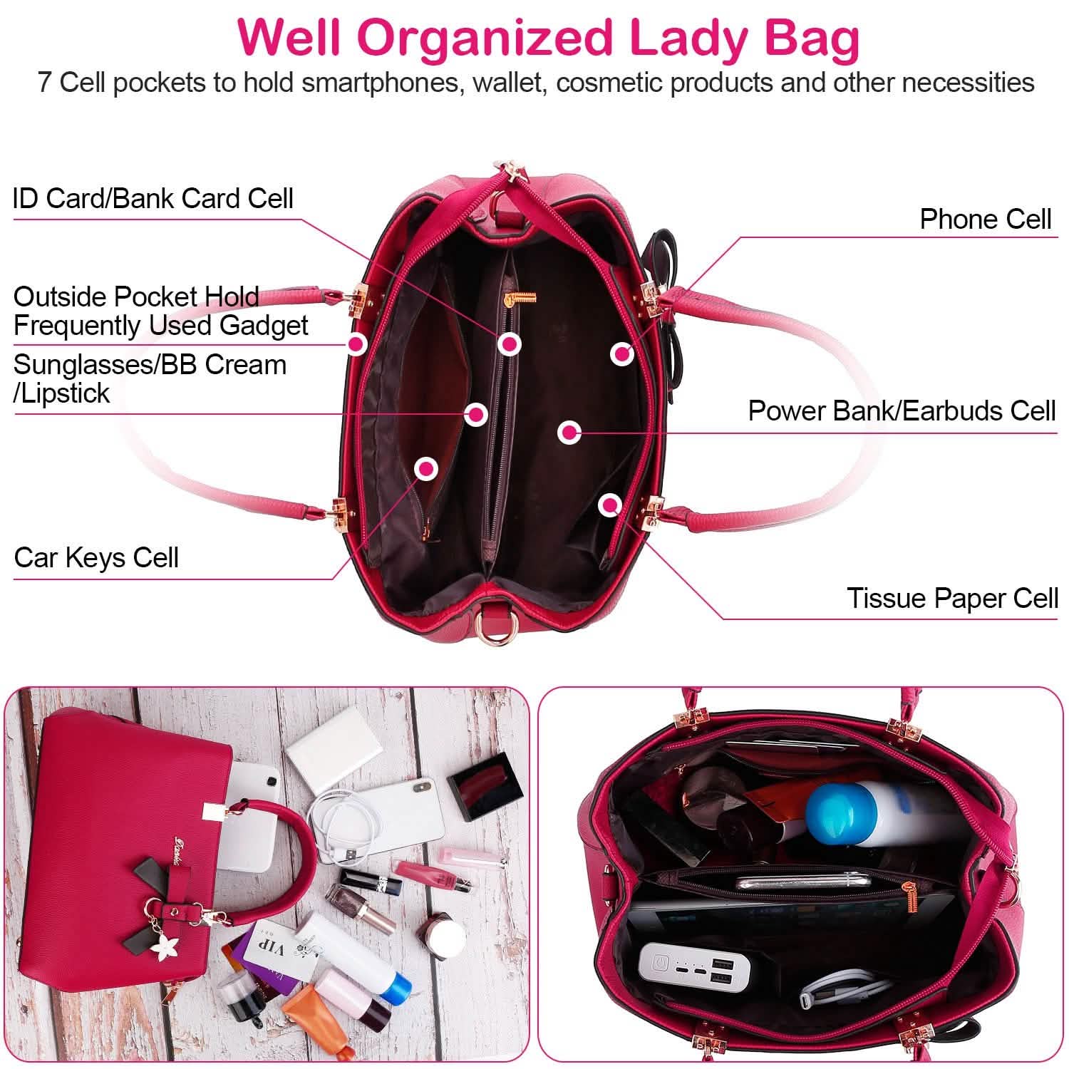 Women's Soft Leather Handbag Tote Shoulder Crossbody Bag