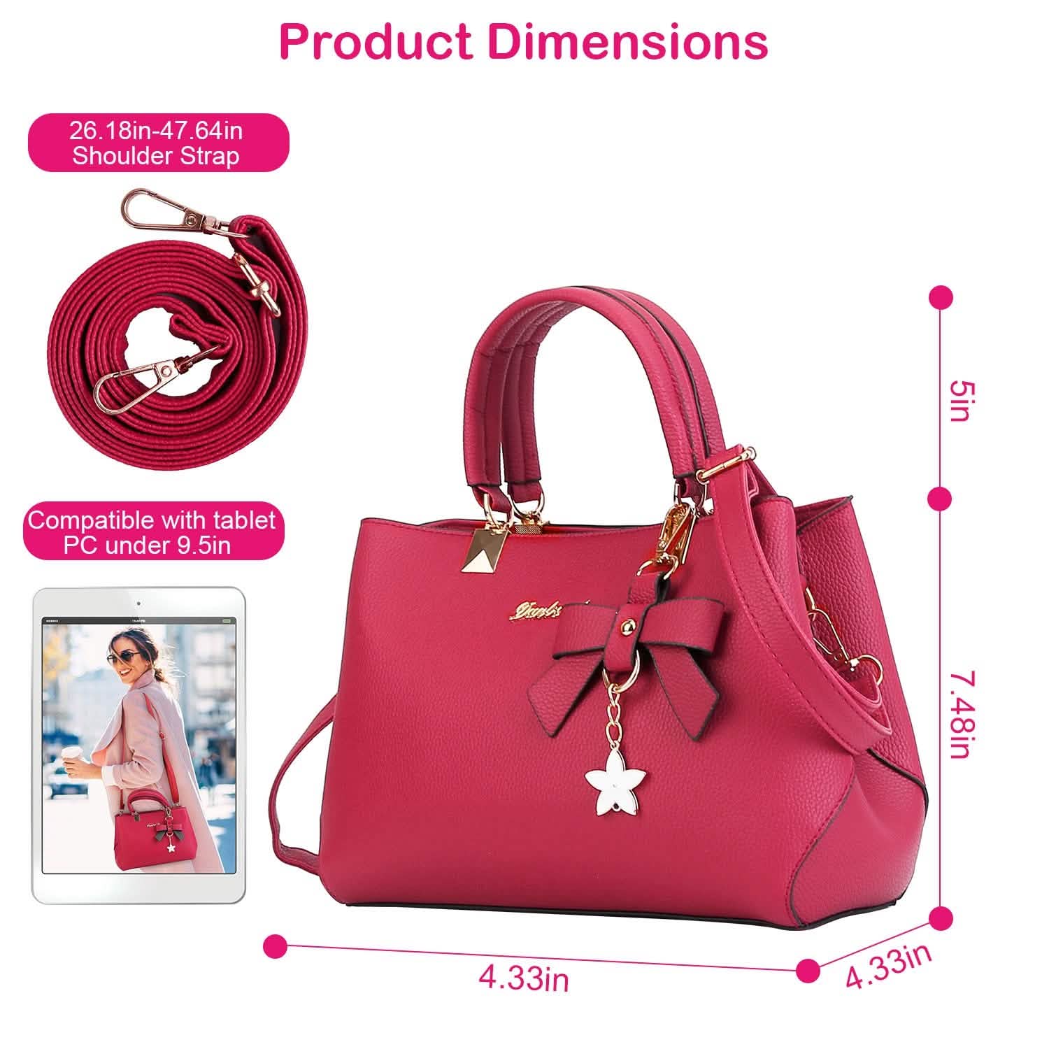 Women's Soft Leather Handbag Tote Shoulder Crossbody Bag