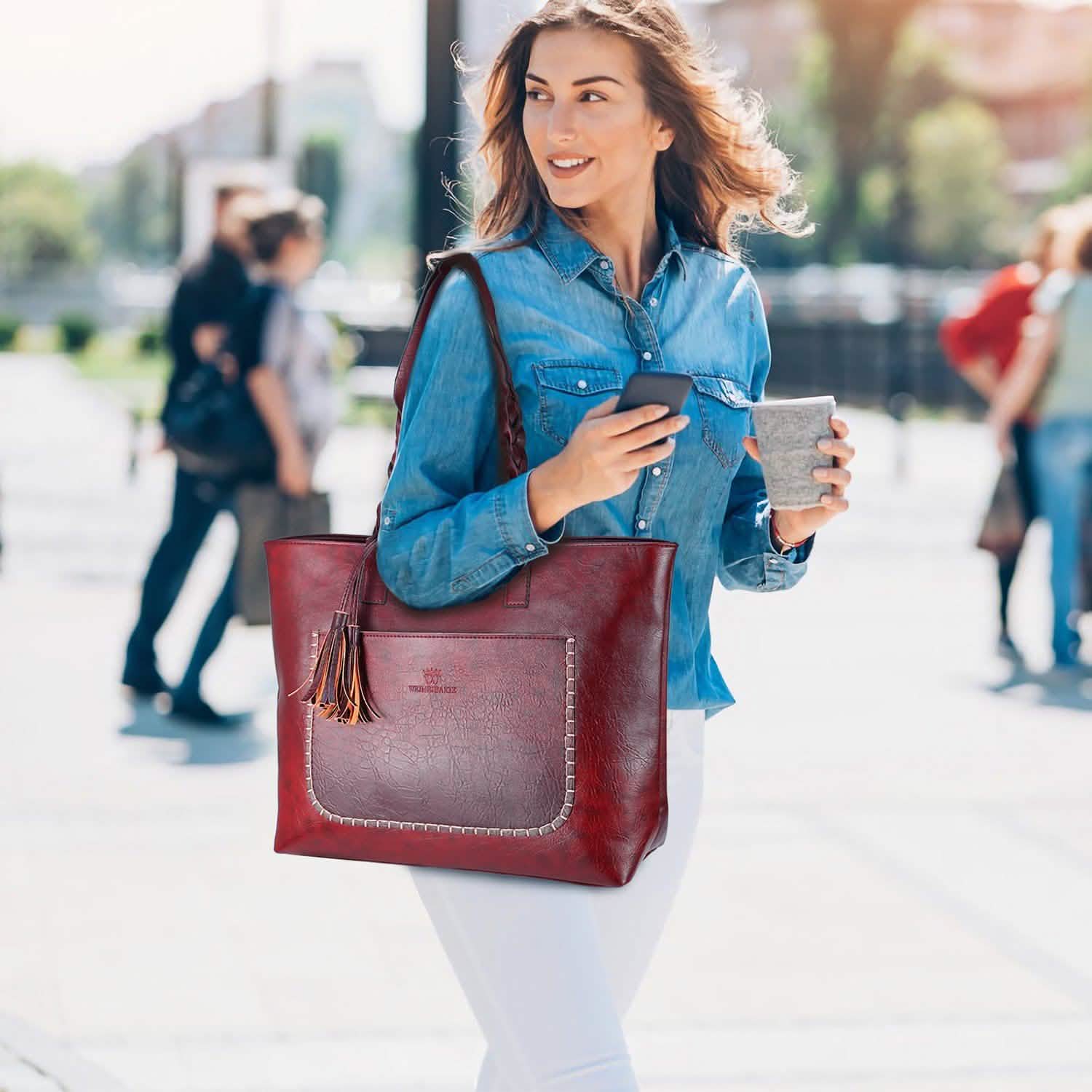 Women's Soft Leather Tote Bag
