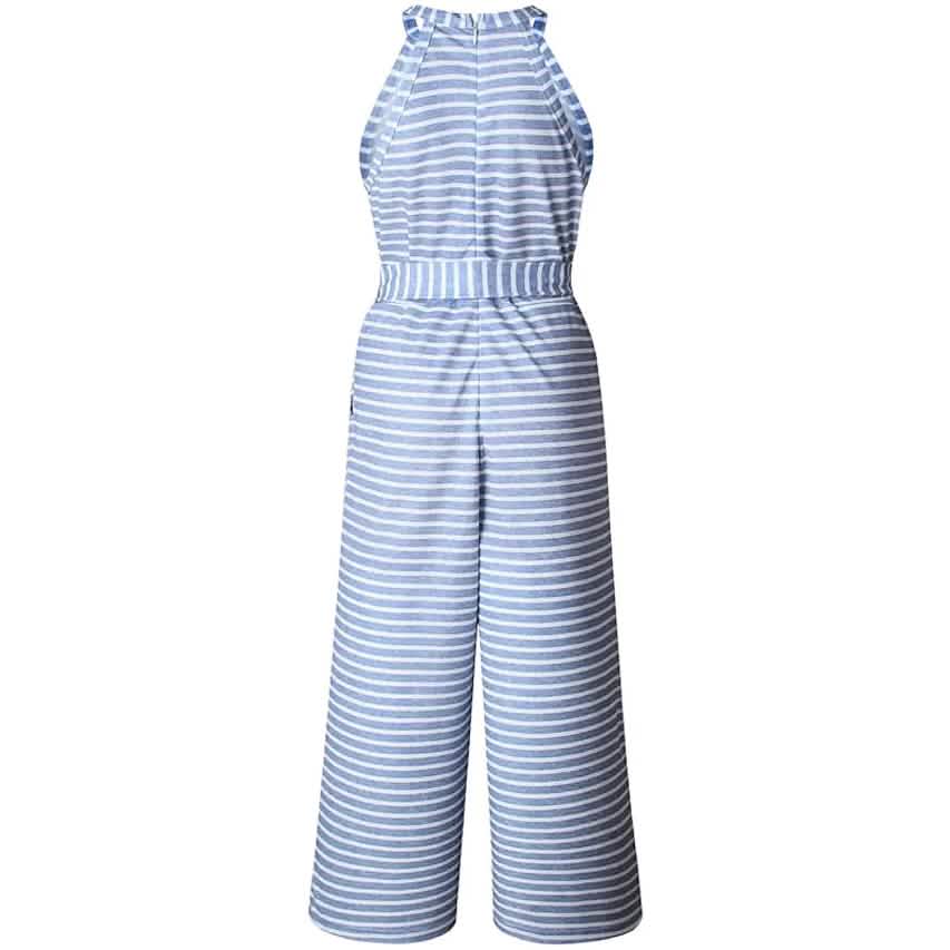 Women's Solid Color Crew Neck Casual Jumpsuit