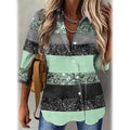 Women's Striped Casual Long Sleeve Shirt