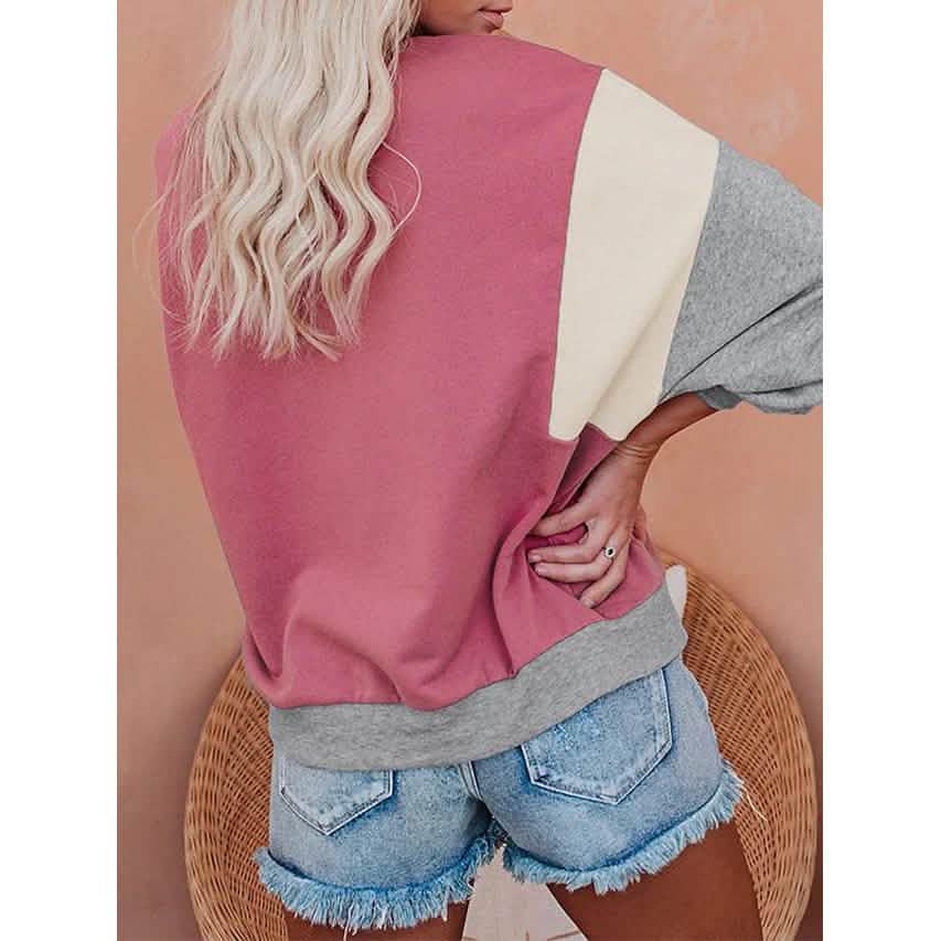 Women's Sweatshirt Pullover Color Block Patchwork
