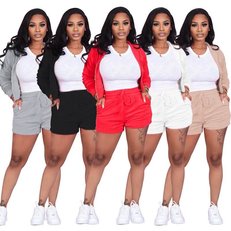 Women's Tracksuits Casual Sportswear Neon Two-Piece Short Sets