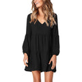 Women's V Neck Casual Loose Dress