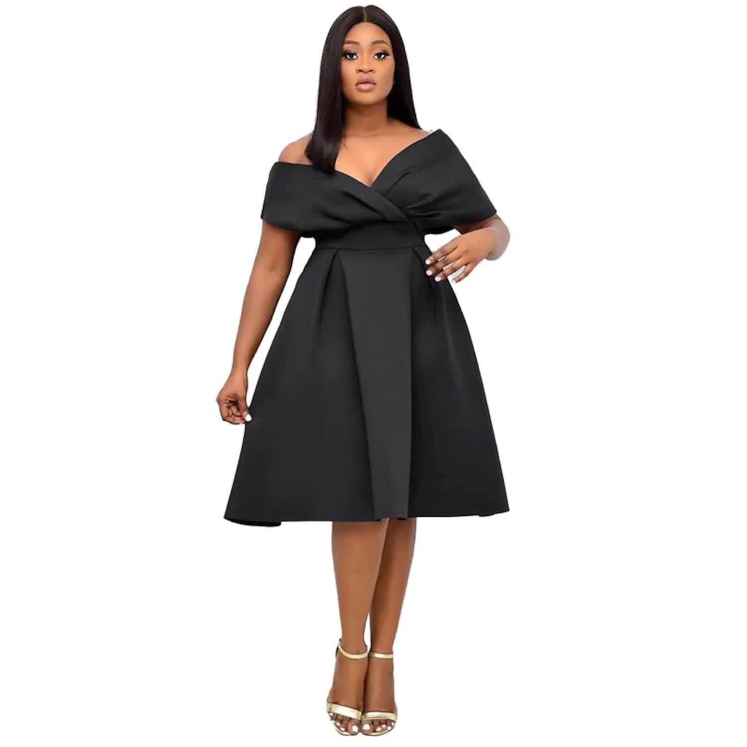 Women's V-Neck Elegant A-Line Dress