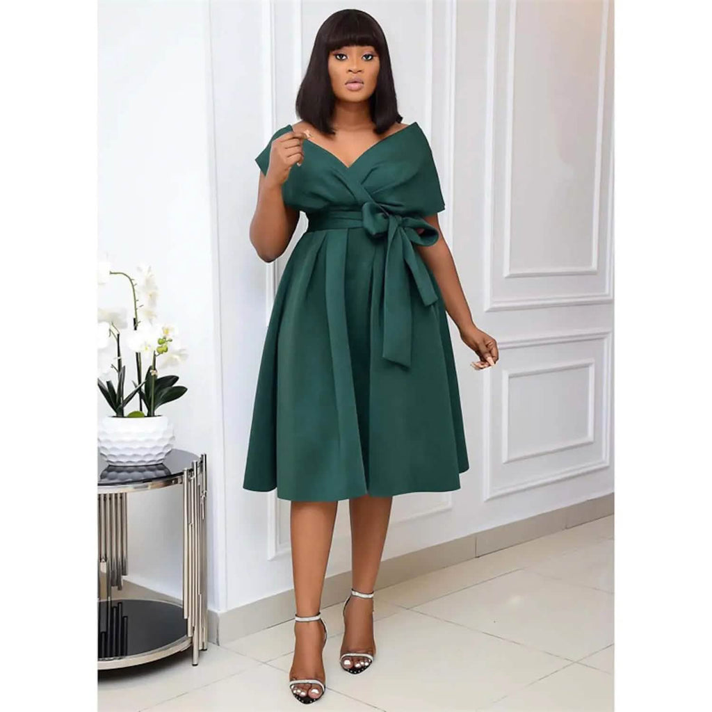 Women's V-Neck Elegant A-Line Dress
