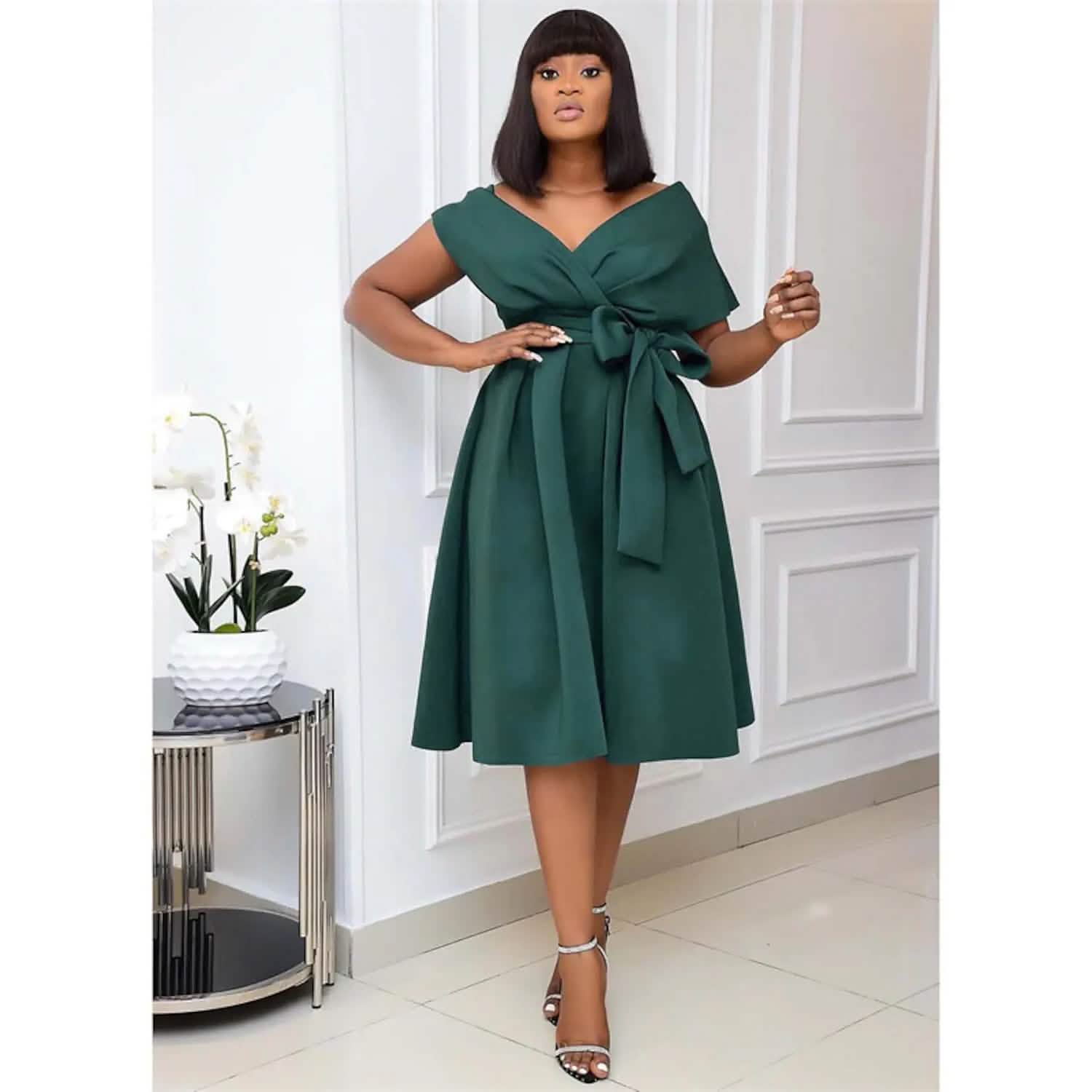 Women's V-Neck Elegant A-Line Dress