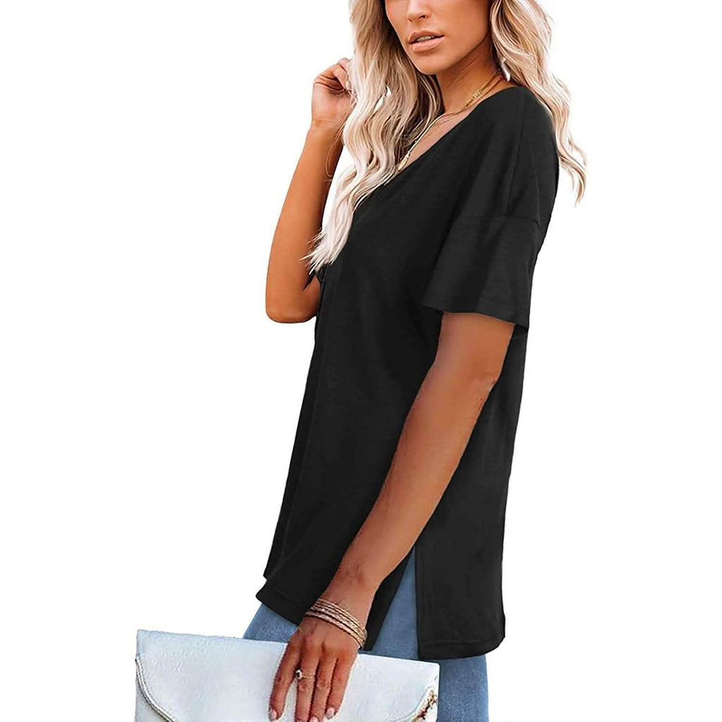 Women's V Neck T Shirts Basic Short Sleeve Tees Tops