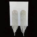 Women's White Drop Fringe Earrings
