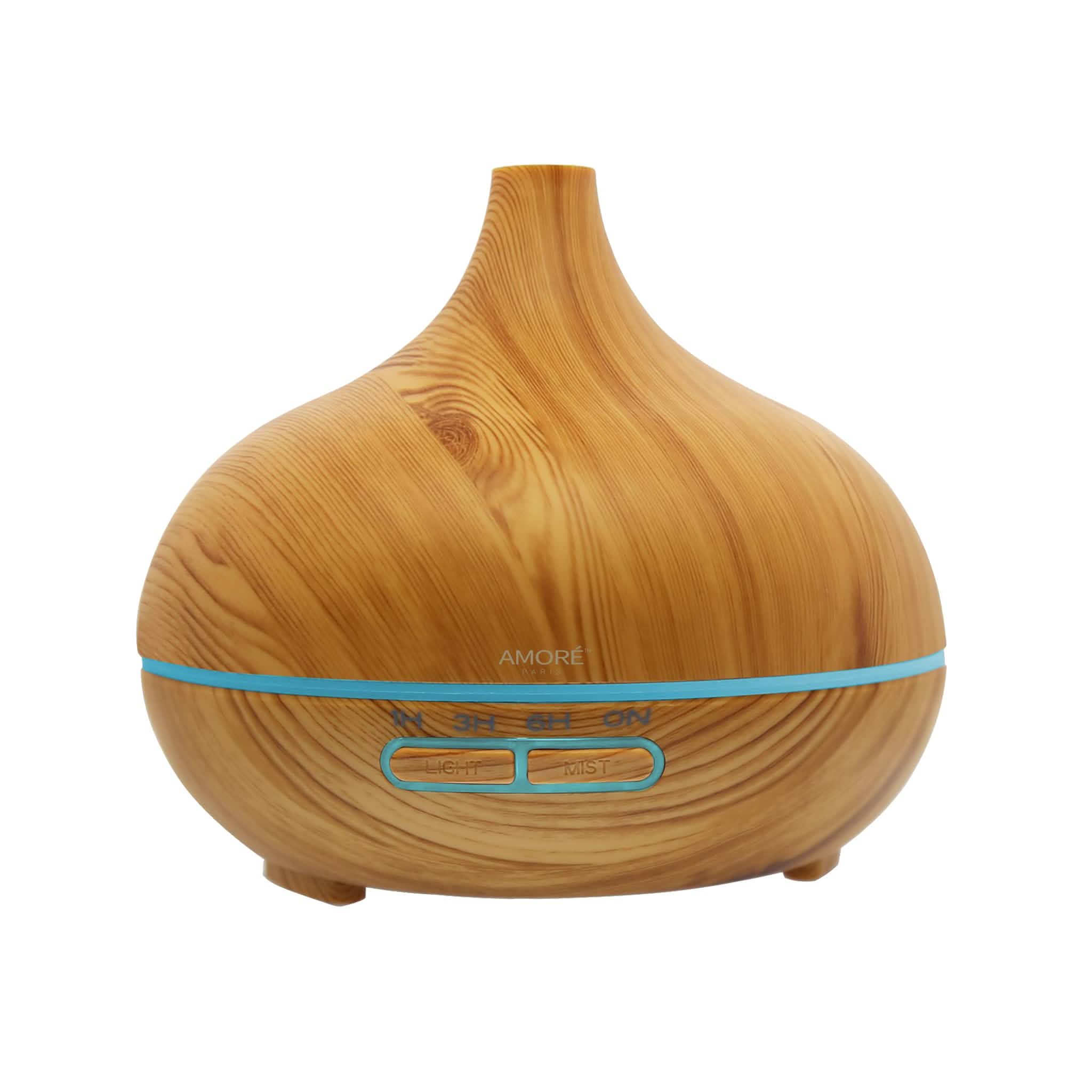 Wood Grain Ultrasonic Cool Mist Diffuser With 7 Color LED Lights