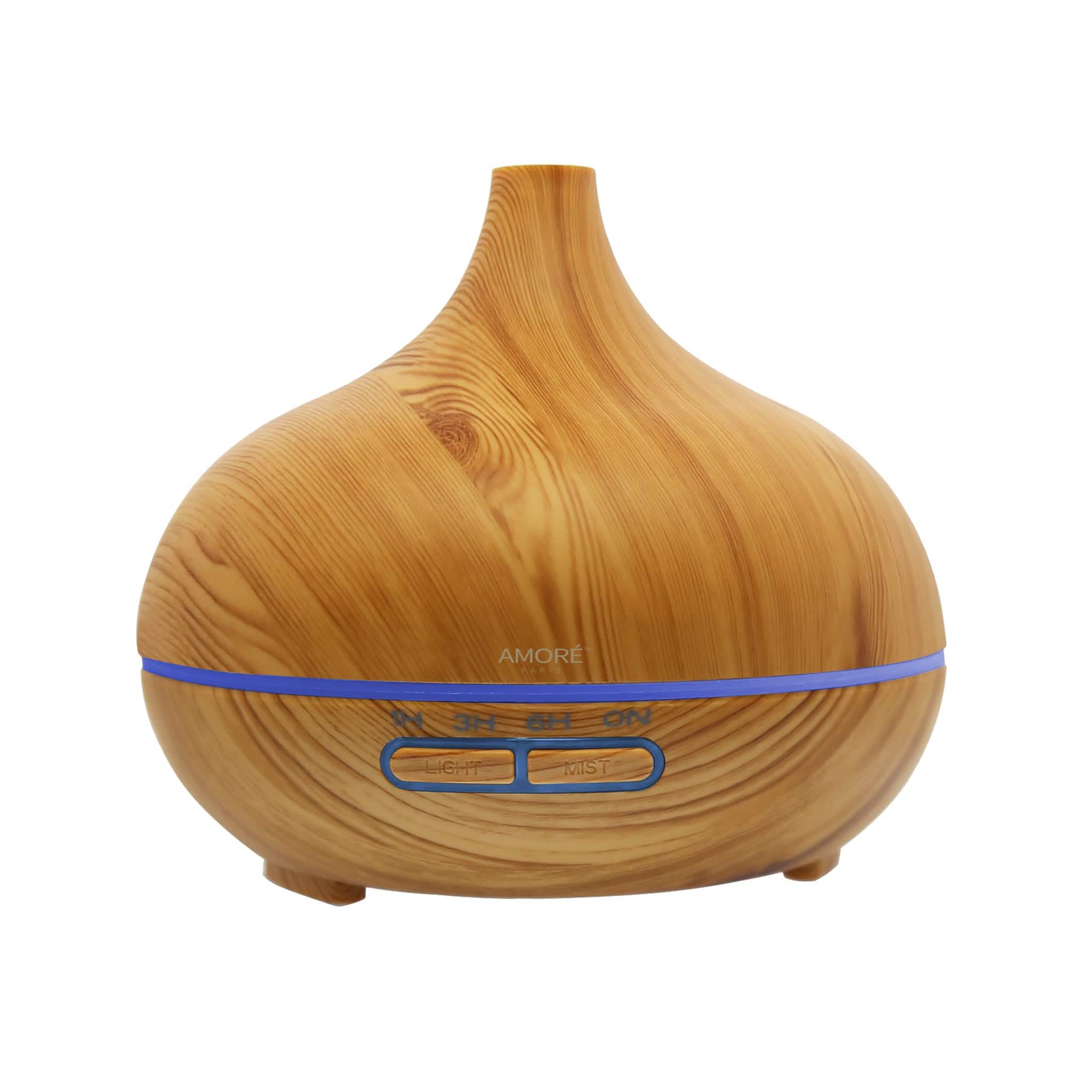 Wood Grain Ultrasonic Cool Mist Diffuser With 7 Color LED Lights