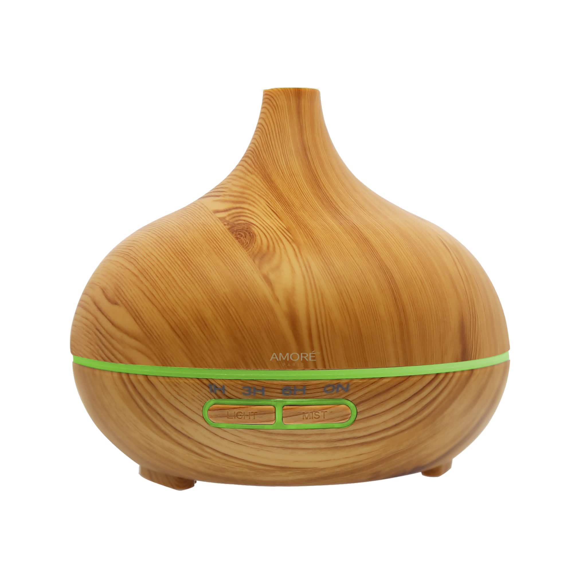 Wood Grain Ultrasonic Cool Mist Diffuser With 7 Color LED Lights