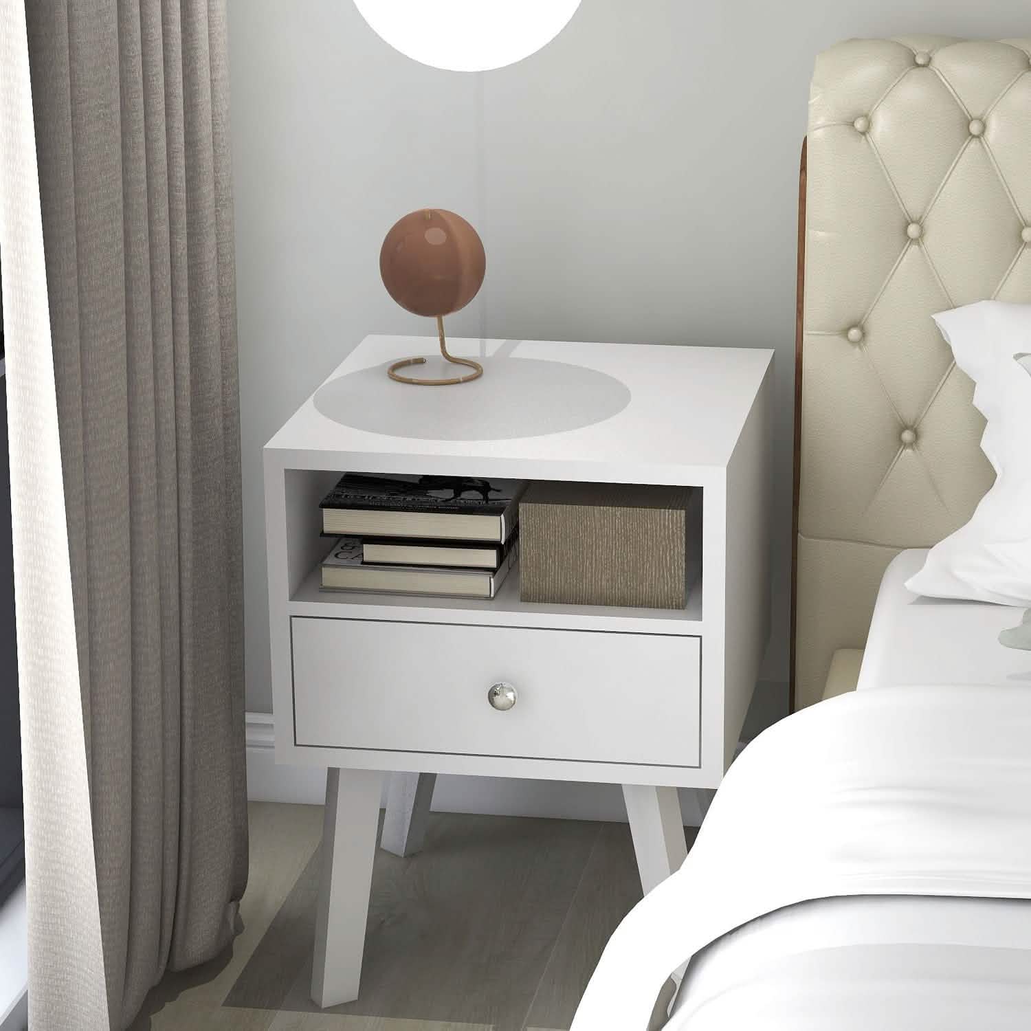 Wood Nightstand with Drawer