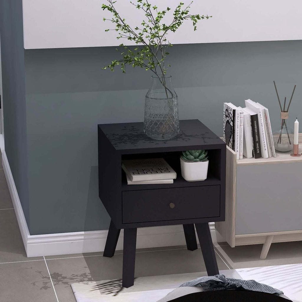 Wood Nightstand with Drawer