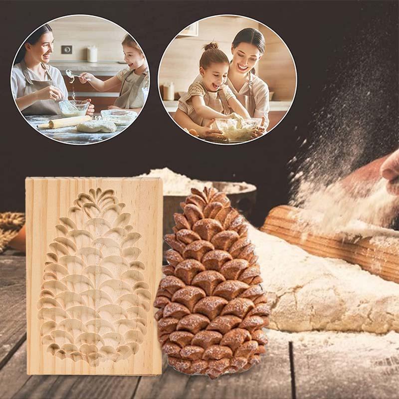 Wooden Cookie Mold Cutter Wooden Gingerbread Cookie Moulds Press 3D Cake Embossing Baking Mold Rose Flower Cutter Bakery Gadgets Cookies, Wooden Cookie Cutter, Funny Wooden Cookie Molds For Baking, Gingerbread Mold, Pine Cone Mold, Cake Mold