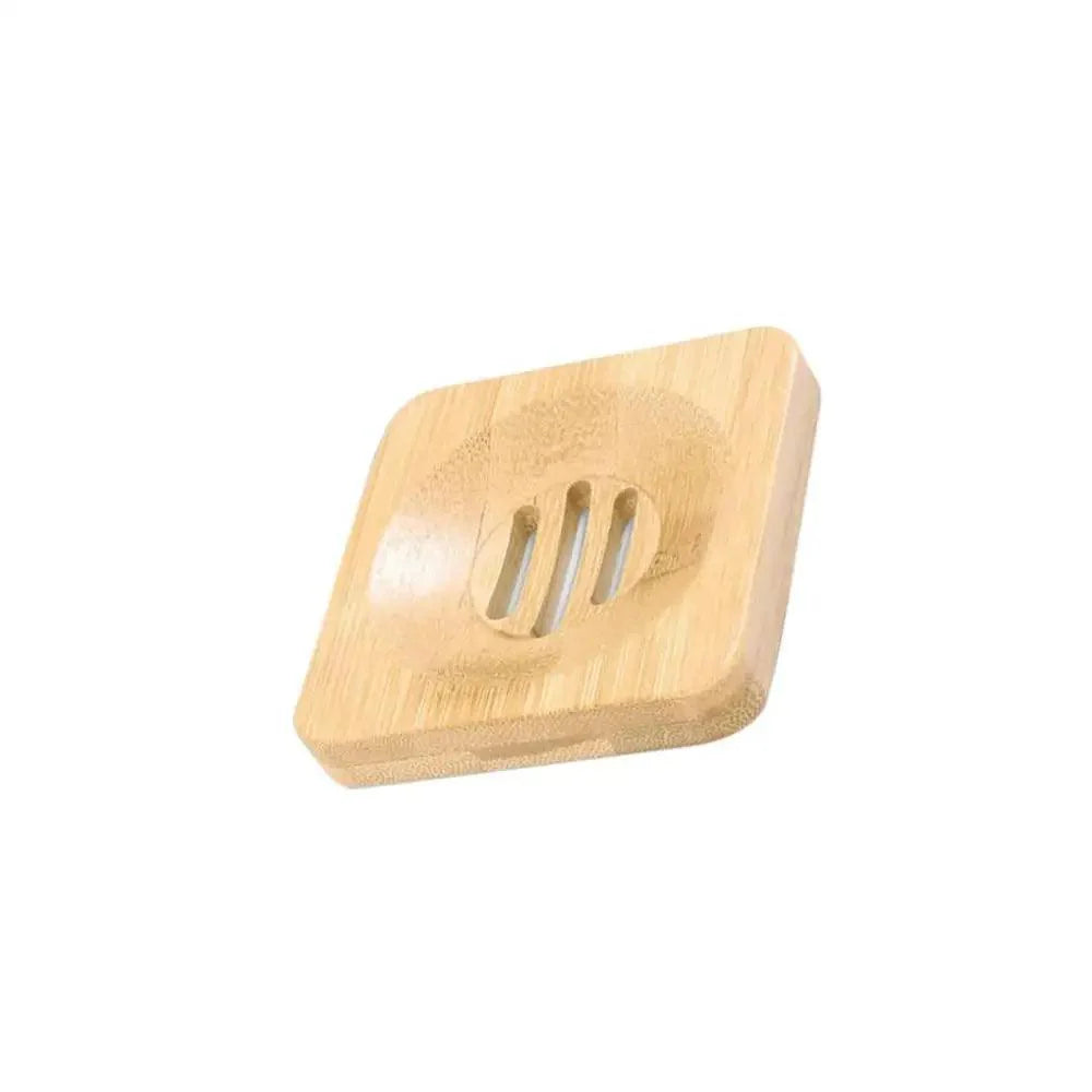 Wooden Natural Bamboo Soap Dishes Tray Holder Storage Soap Rack Plate Box Container Portable Bathroom Soap Dish Storage Box Bathroom Wooden Soap Case Holder Home Hand Craft Natural Wood Dish Holder for Soap Sponge