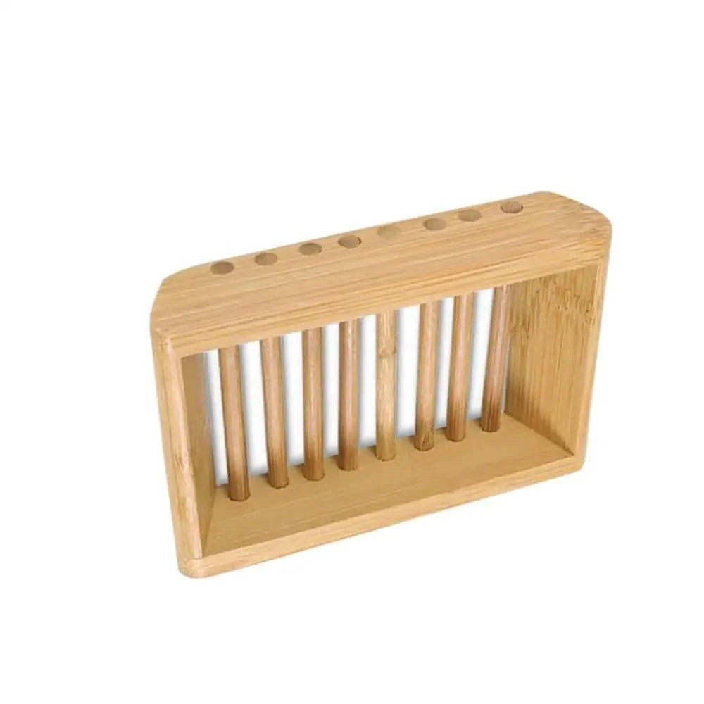 Wooden Natural Bamboo Soap Dishes Tray Holder Storage Soap Rack Plate Box Container Portable Bathroom Soap Dish Storage Box Bathroom Wooden Soap Case Holder Home Hand Craft Natural Wood Dish Holder for Soap Sponge