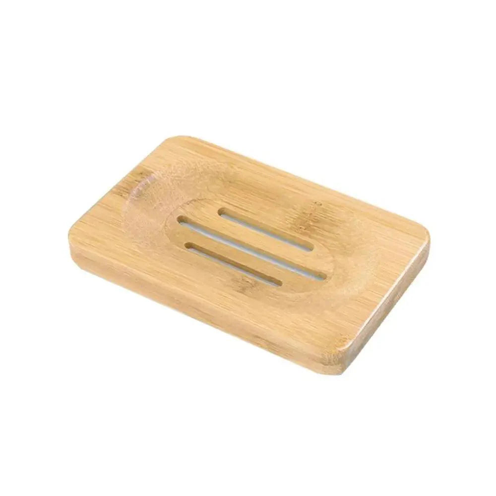 Wooden Natural Bamboo Soap Dishes Tray Holder Storage Soap Rack Plate Box Container Portable Bathroom Soap Dish Storage Box Bathroom Wooden Soap Case Holder Home Hand Craft Natural Wood Dish Holder for Soap Sponge