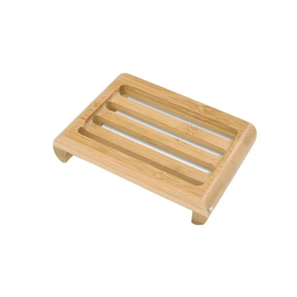 Wooden Natural Bamboo Soap Dishes Tray Holder Storage Soap Rack Plate Box Container Portable Bathroom Soap Dish Storage Box Bathroom Wooden Soap Case Holder Home Hand Craft Natural Wood Dish Holder for Soap Sponge