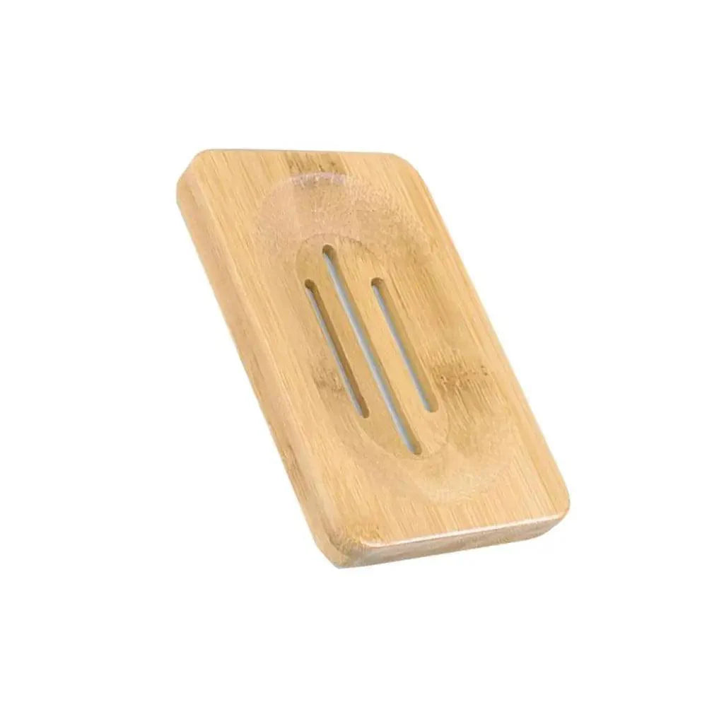 Wooden Natural Bamboo Soap Dishes Tray Holder Storage Soap Rack Plate Box Container Portable Bathroom Soap Dish Storage Box Bathroom Wooden Soap Case Holder Home Hand Craft Natural Wood Dish Holder for Soap Sponge