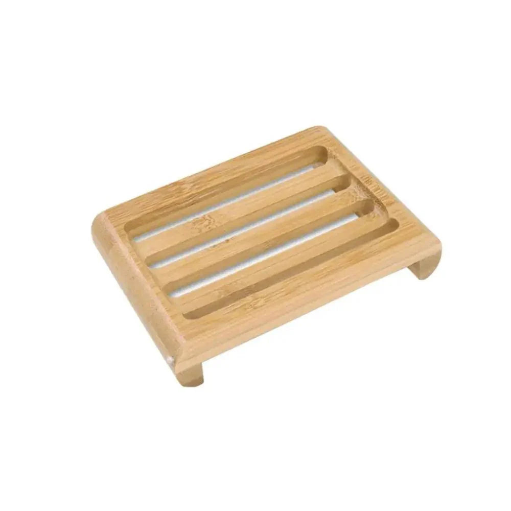 Wooden Natural Bamboo Soap Dishes Tray Holder Storage Soap Rack Plate Box Container Portable Bathroom Soap Dish Storage Box Bathroom Wooden Soap Case Holder Home Hand Craft Natural Wood Dish Holder for Soap Sponge