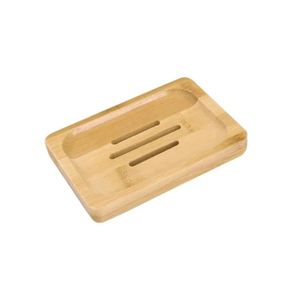 Wooden Natural Bamboo Soap Dishes Tray Holder Storage Soap Rack Plate Box Container Portable Bathroom Soap Dish Storage Box Bathroom Wooden Soap Case Holder Home Hand Craft Natural Wood Dish Holder for Soap Sponge