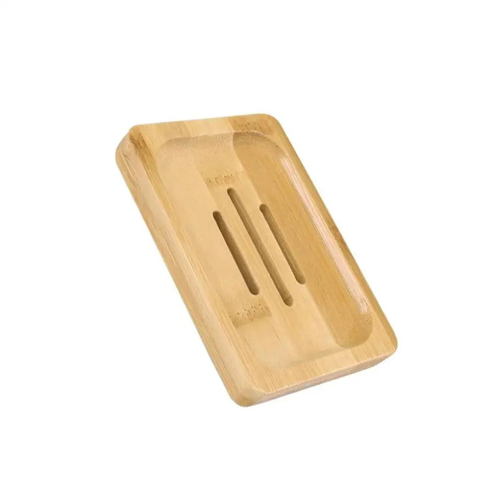 Wooden Natural Bamboo Soap Dishes Tray Holder Storage Soap Rack Plate Box Container Portable Bathroom Soap Dish Storage Box Bathroom Wooden Soap Case Holder Home Hand Craft Natural Wood Dish Holder for Soap Sponge