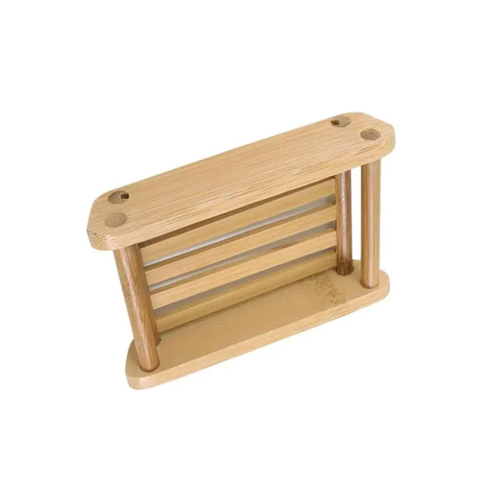 Wooden Natural Bamboo Soap Dishes Tray Holder Storage Soap Rack Plate Box Container Portable Bathroom Soap Dish Storage Box Bathroom Wooden Soap Case Holder Home Hand Craft Natural Wood Dish Holder for Soap Sponge