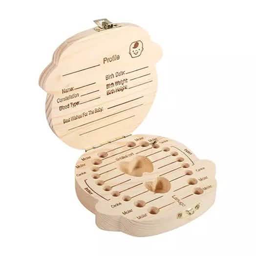 Wooden Storage Keepsake Box For Baby Teeth