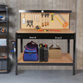 Work Benches for Garage Shop Work Station Tools Table with Peg Board and Drawers