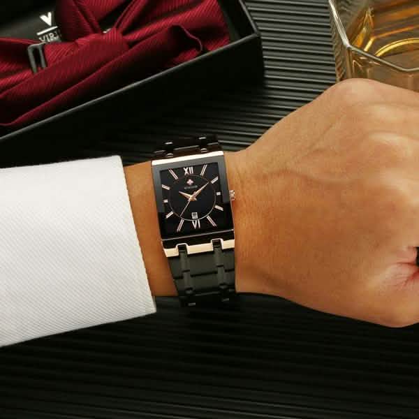 WWOOR Luxus Men Fashion Square Date Watch