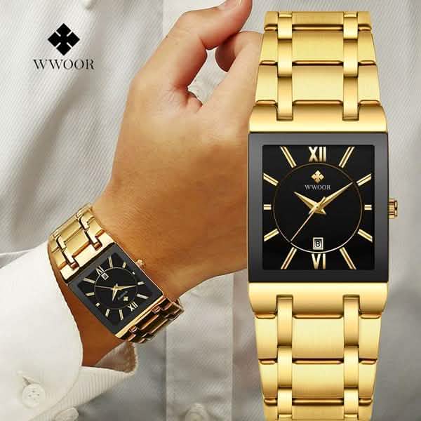 WWOOR Luxus Men Fashion Square Date Watch