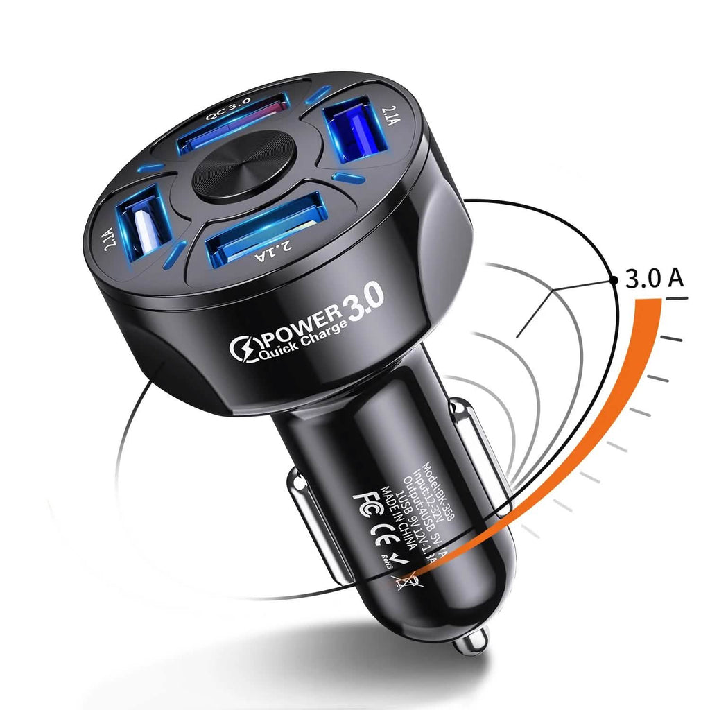 XIA LED 4 Port Rapid Car Charger