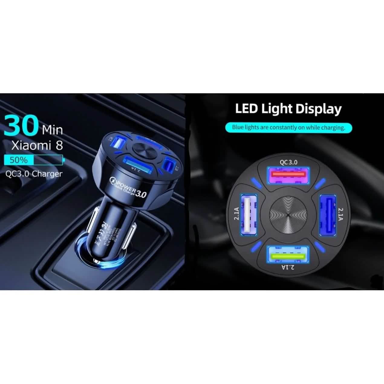 XIA LED 4 Port Rapid Car Charger