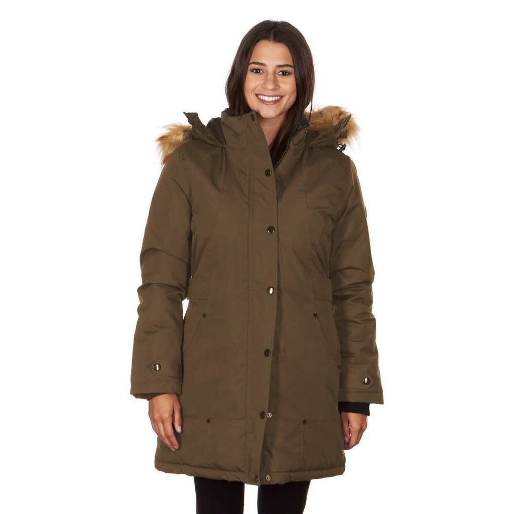 Yoki Women's Mid Length Hooded Puffy Coat