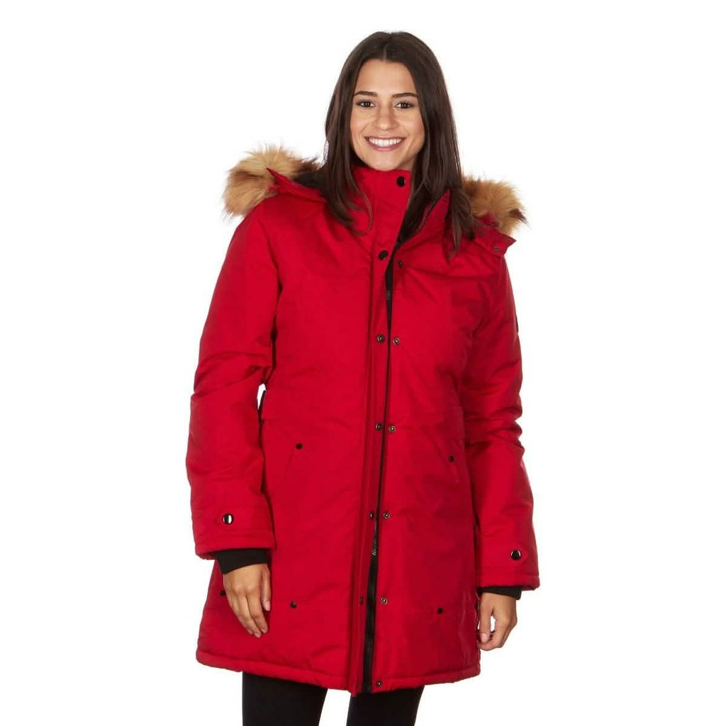 Yoki Women's Mid Length Hooded Puffy Coat
