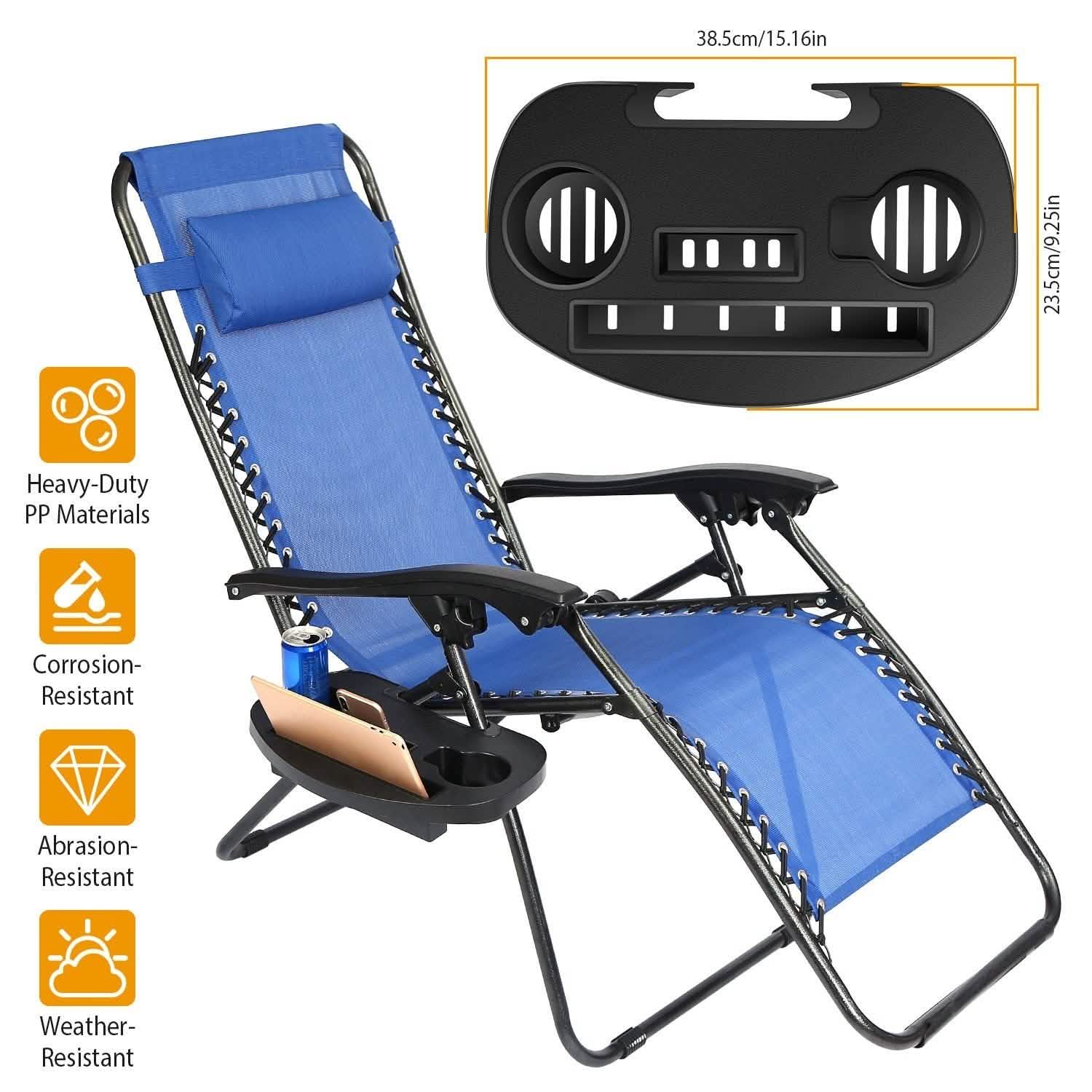 Zero Gravity Chair Cup Holder Clip On Side Tray