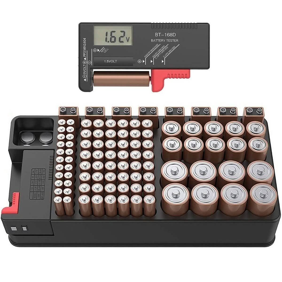 Zerodark Battery Organizer with Detachable Battery Tester