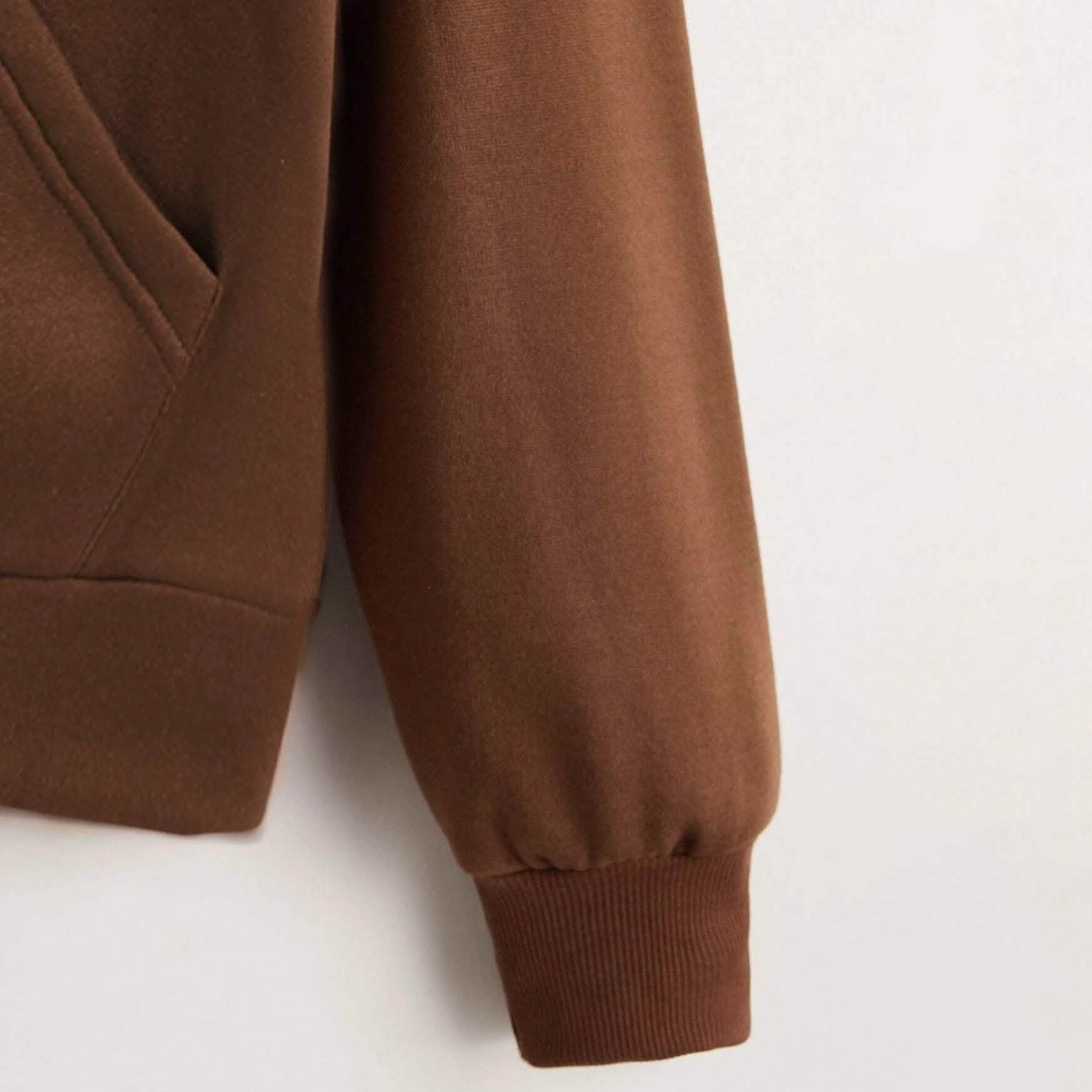Zip Up Drop Shoulder Drawstring Hoodie
