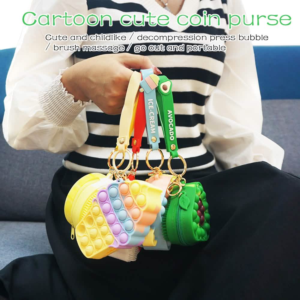 Zippered Pouch with Fidget Bubble Poppers and Bristles