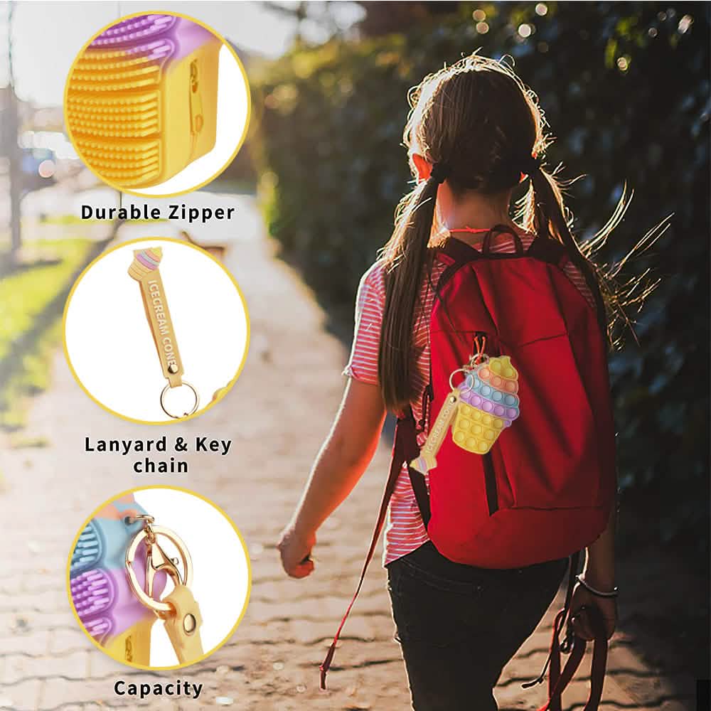 Zippered Pouch with Fidget Bubble Poppers and Bristles
