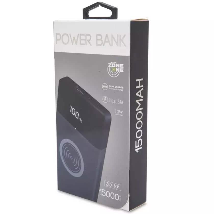 Zone One 15,000mAh LED Dual-USB and Wirless Charging Power Bank